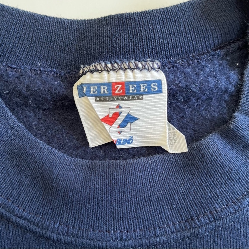 Vintage Navy Blue California Crew Neck Jerzees 1987 Size Large Made In USA - Picture 2 of 7